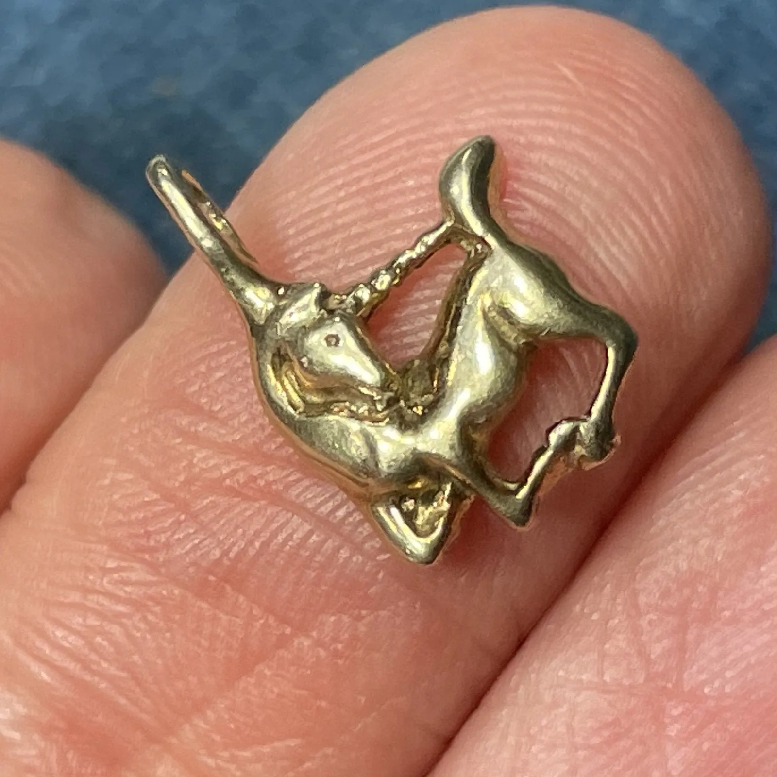 10k Yellow Gold BABY UNICORN Pendant.  ***TEENY TINY***