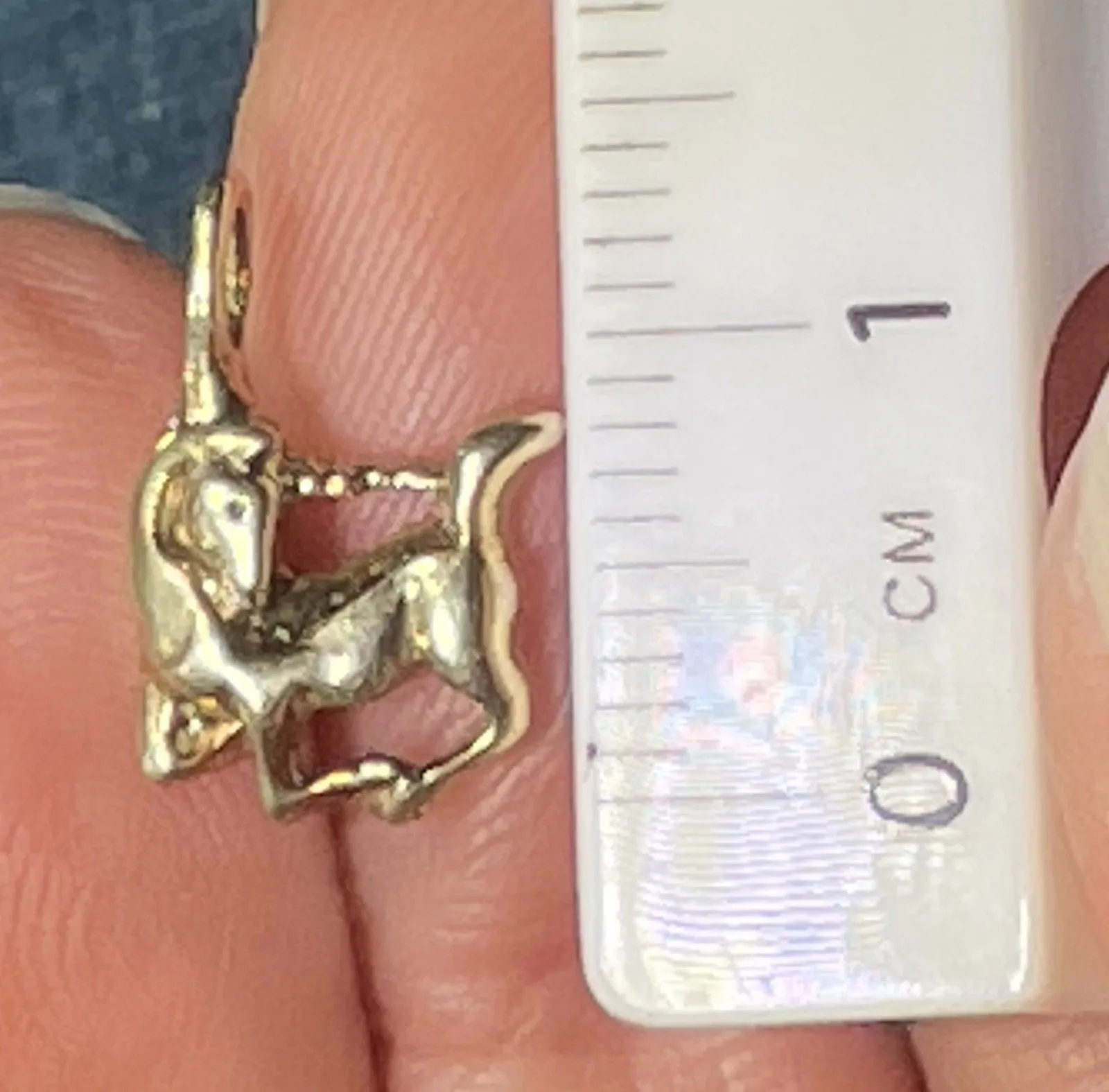 10k Yellow Gold BABY UNICORN Pendant.  ***TEENY TINY***
