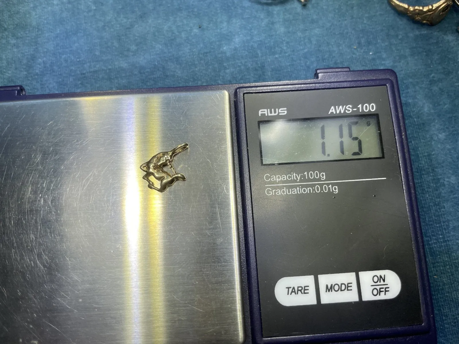 10k Yellow Gold BABY UNICORN Pendant.  ***TEENY TINY***