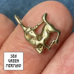 10k Yellow Gold BABY UNICORN Pendant.  ***TEENY TINY***