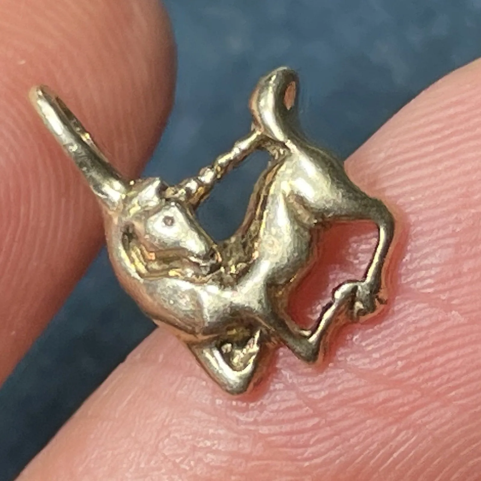 10k Yellow Gold BABY UNICORN Pendant.  ***TEENY TINY***