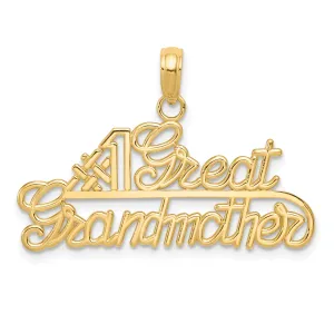 14K Gold #1 Great Grandmother Charm Solid Casted Design
