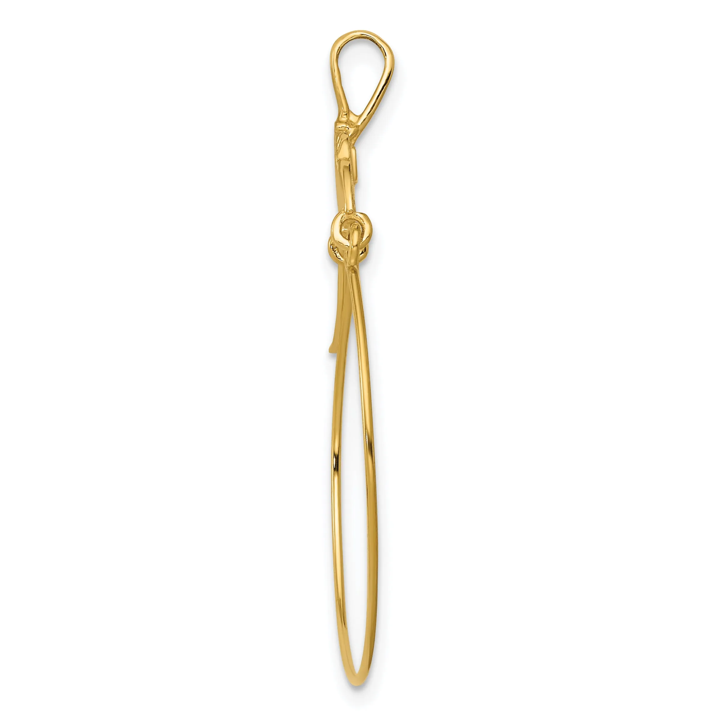 14K Gold Polished Butterfly Charm Holder Elegant Solid Pendant