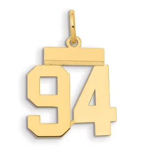 14K Gold Polished Number 94 Charm in Small Elegant Design
