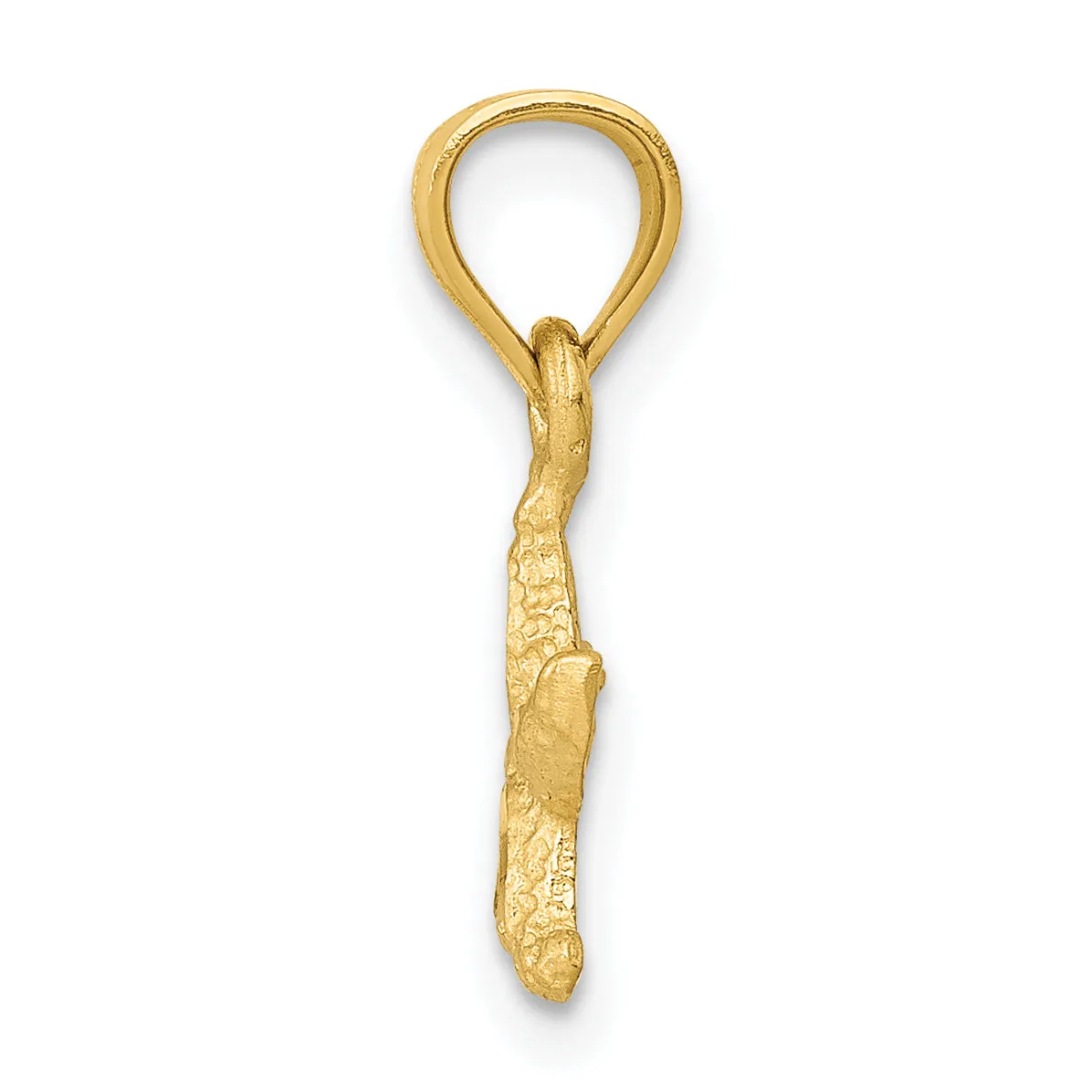 14K Gold Starfish Pendant with Polished Textured Finish by Sophia Jewelers