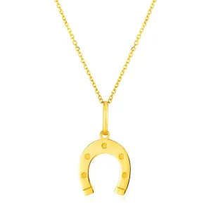 14K Yellow Gold Necklace with Horseshoe