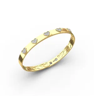 14KY 5 Heart Diamond Bangle