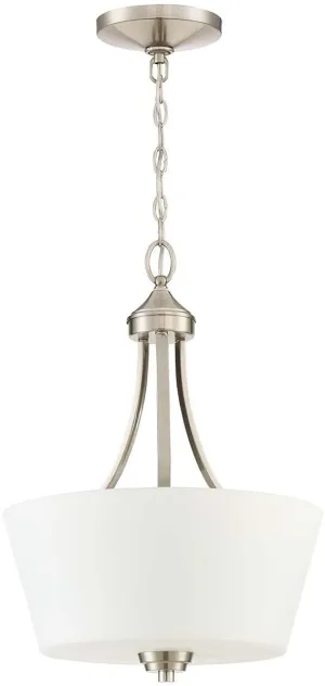 16"W Grace 3-Light Inverted Pendant Light Brushed Polished Nickel