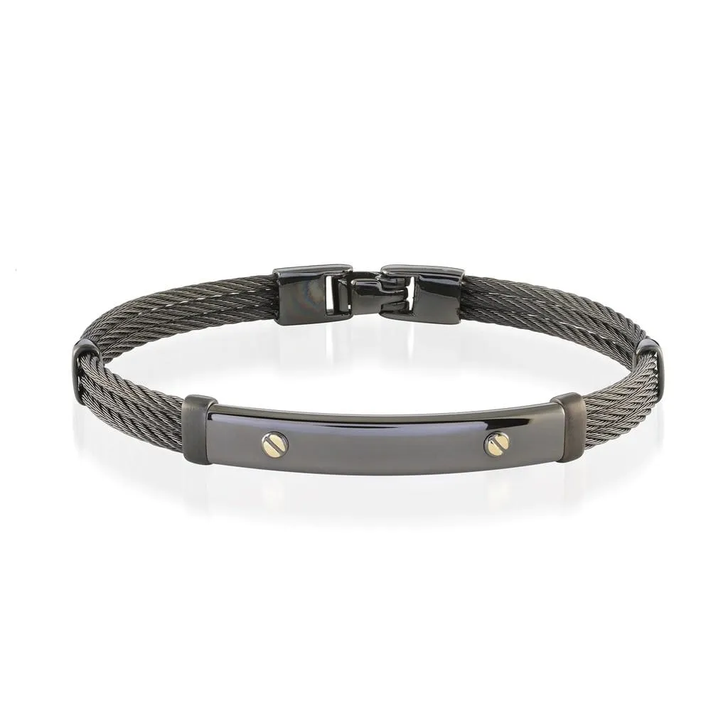 18k Gold Accent Cable Bracelet 7mm