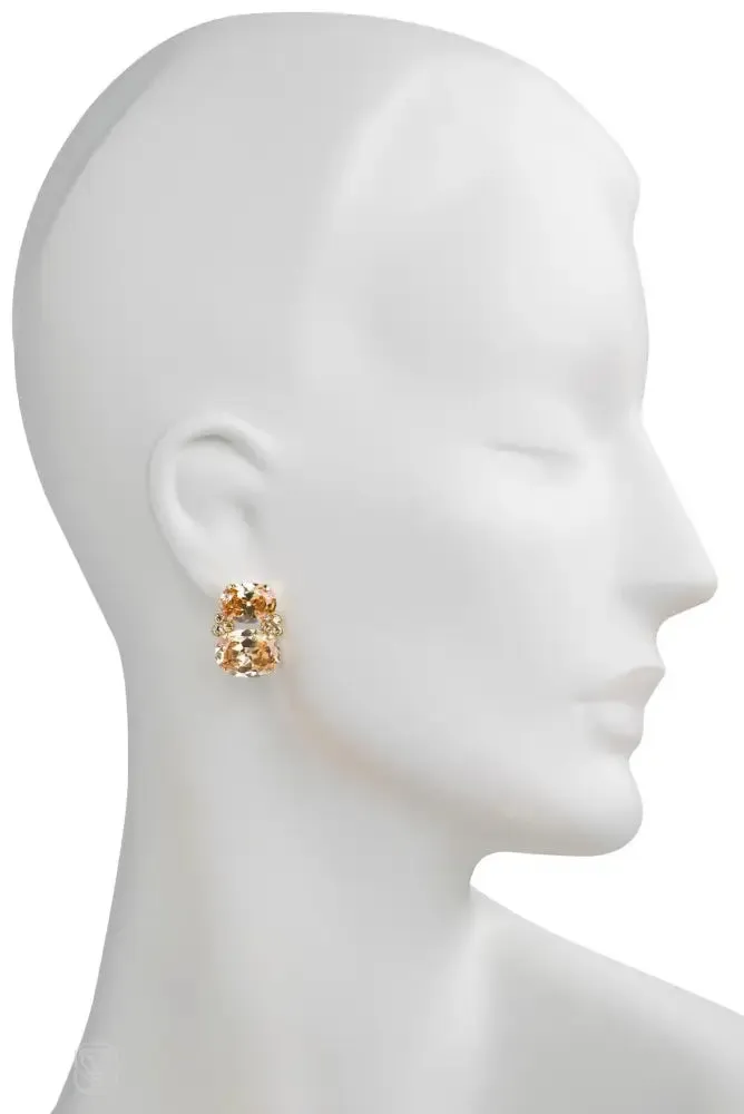 2-stone topaz cubic zirconia and Swarovski crystal earrings
