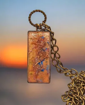 2D effect Resin pendant bronze chain Necklace Accessories