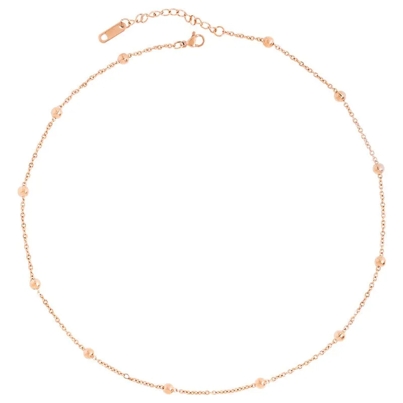 316L Stainless steel gold colour Ball pendant Necklace