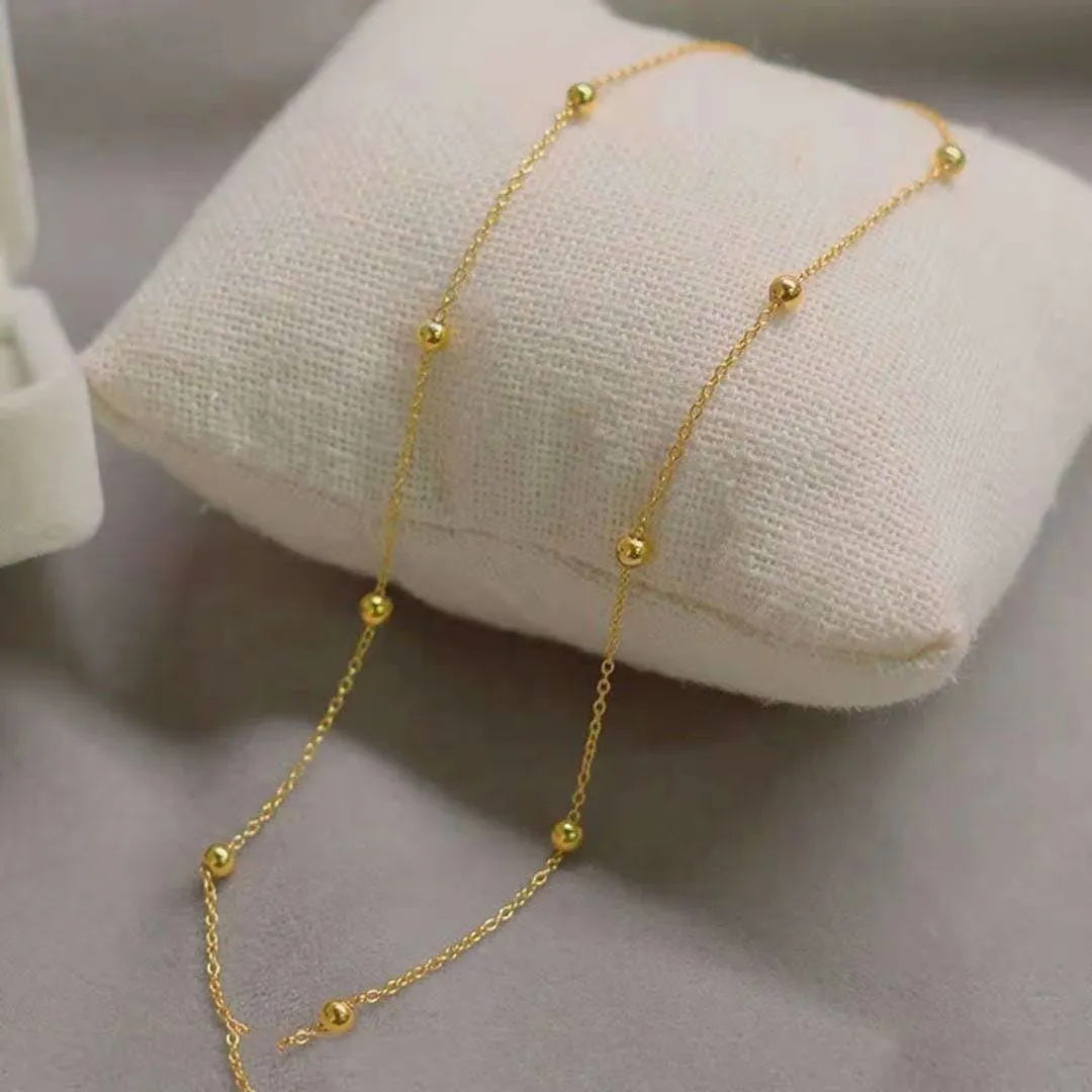 316L Stainless steel gold colour Ball pendant Necklace