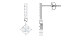 3/4 CT Contemporary Moissanite Dangle Earrings