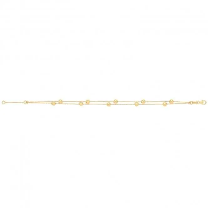 9ct Yellow Gold Two-Strand Beaded Bracelet BR408