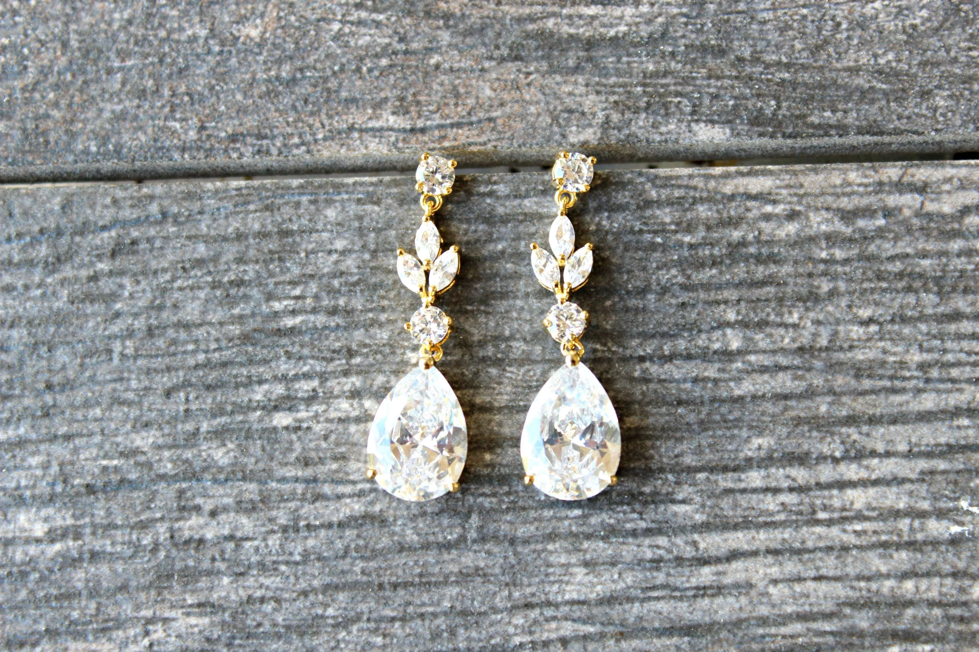 ADELIE Rose Gold Simulated Diamond Necklace and Earrings Set
