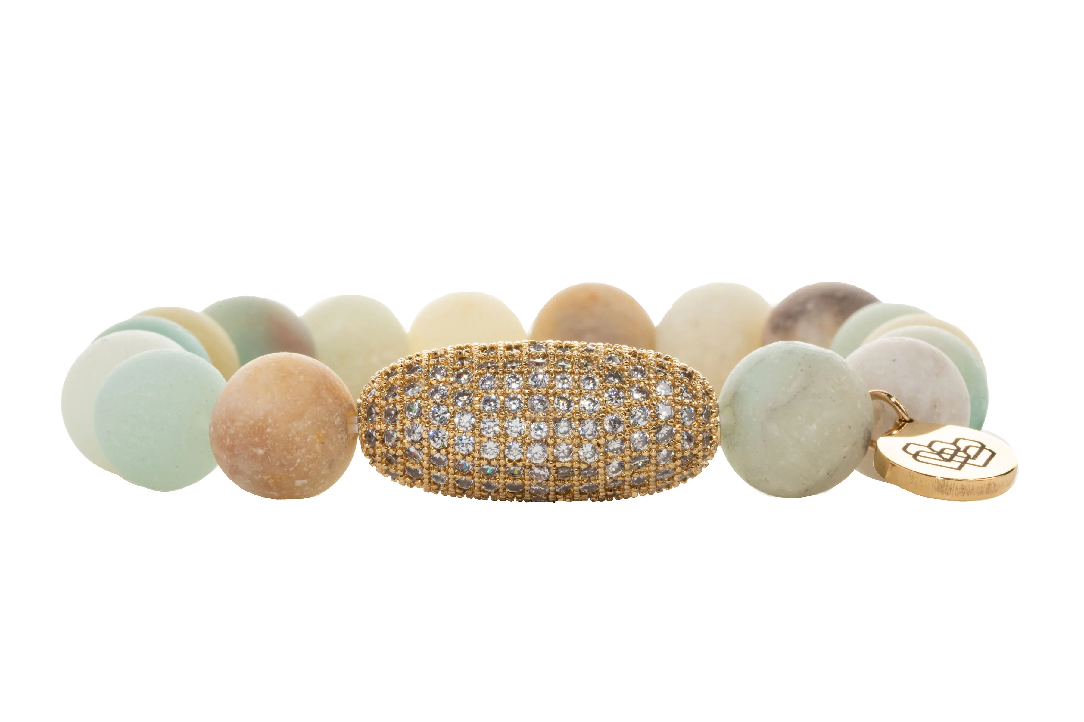 Amazonite Pave Beaded Bracelet