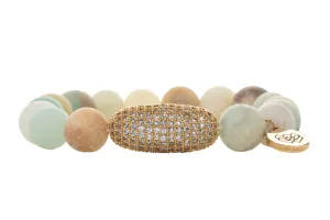 Amazonite Pave Beaded Bracelet