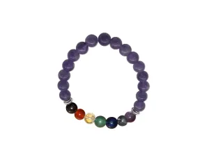 Amethyst 7 Chakras Bracelet 8mm