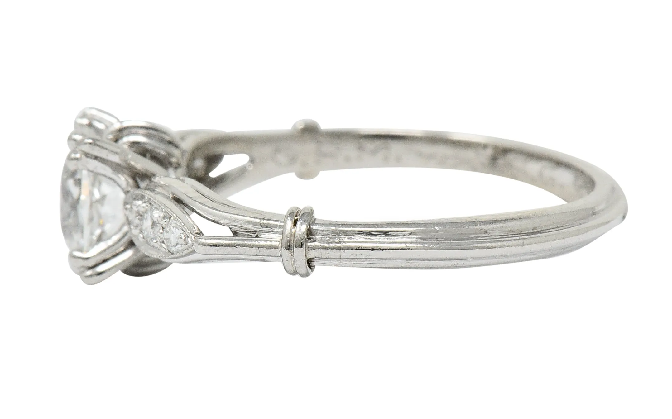 Art Deco 0.75 CTW Diamond Platinum Engagement Ring GIA