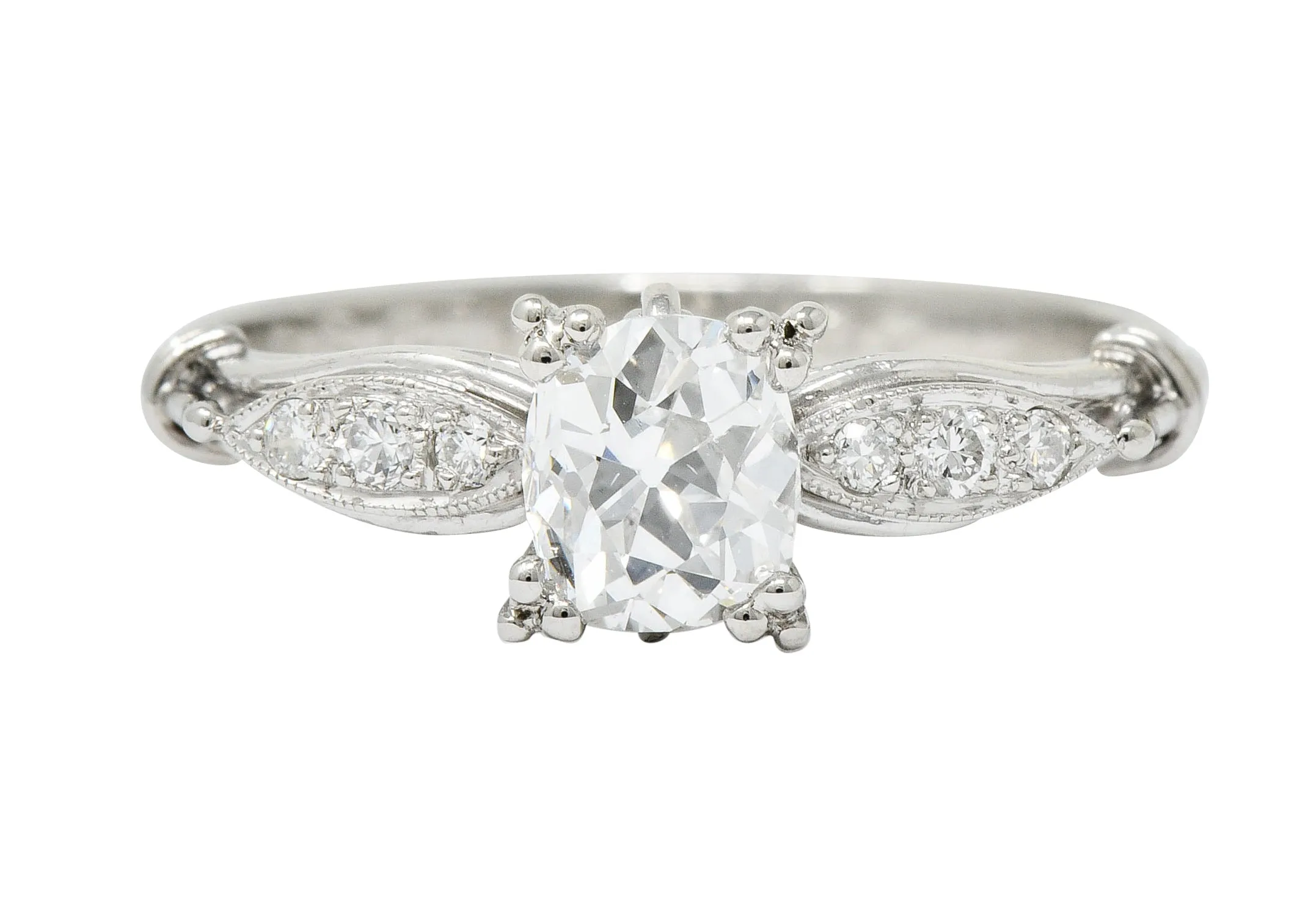 Art Deco 0.75 CTW Diamond Platinum Engagement Ring GIA