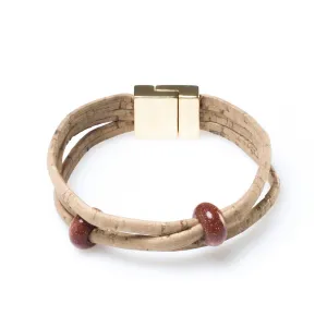 Artelusa Red Bead Cork Bracelet