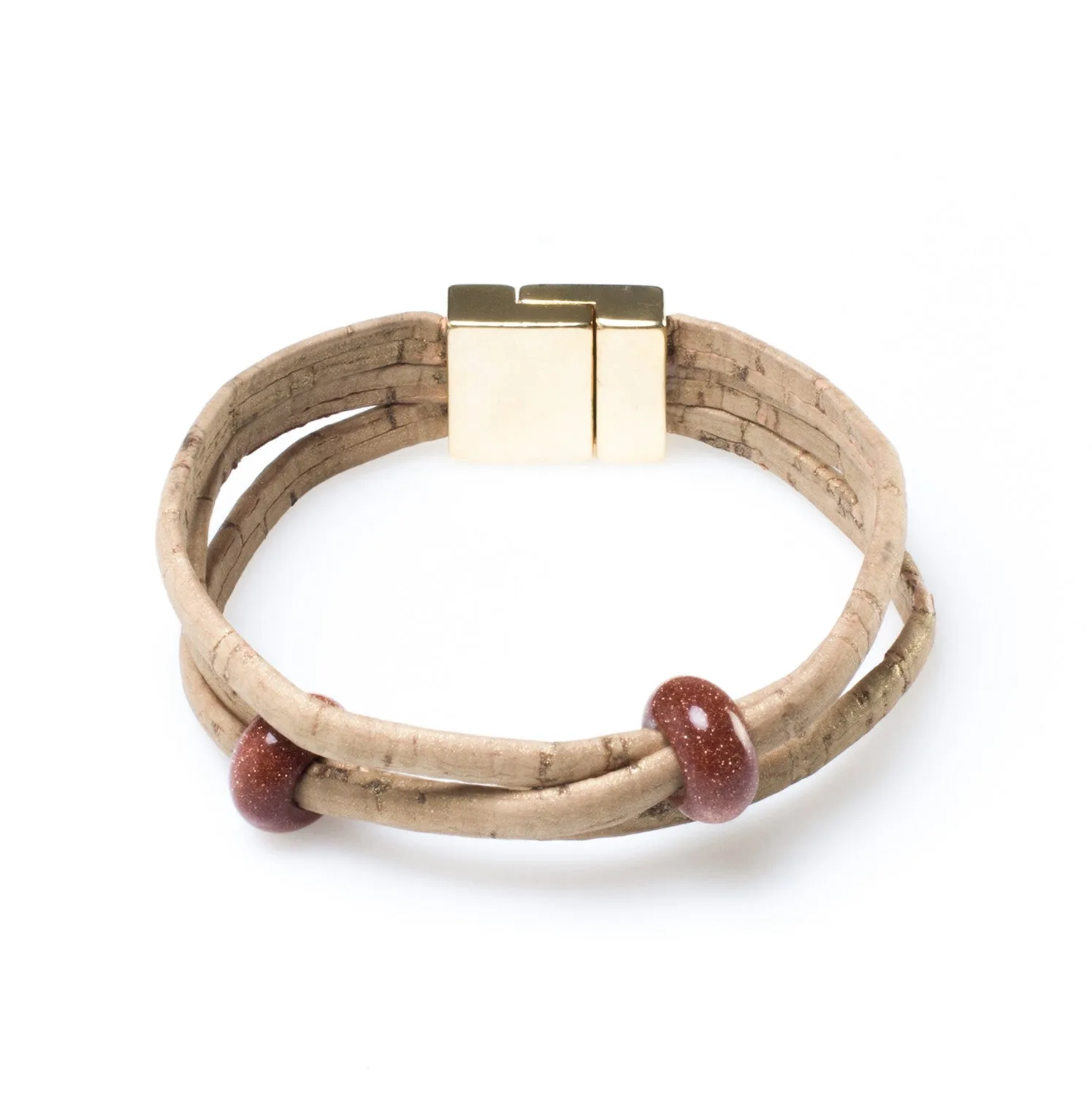 Artelusa Red Bead Cork Bracelet