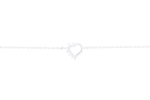 Asfour 925 Sterling Silver Heart Bracelet Inlaid With Zircon Stones BR0480