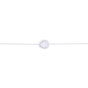 Asfour Chain Bracelet made of 925 sterling silver, with a pear Pendant, inlaid with a zircon Stone