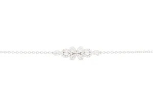 Asfour Chain Bracelet With Decorative Flower Design In 925 Sterling Silver BR0492