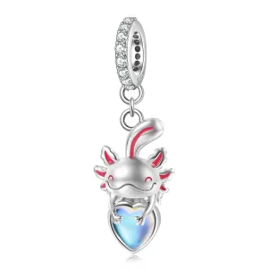 Axolotl Holding a Shimmering Heart Charm