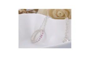 Best Friends Letter Print Round Circle Pendant Necklaces