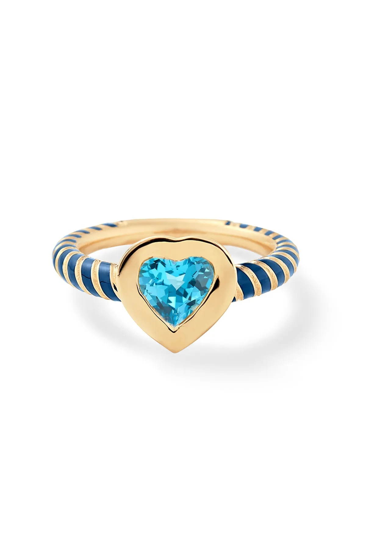 Bezel Streamer Heart Ring - In Stock