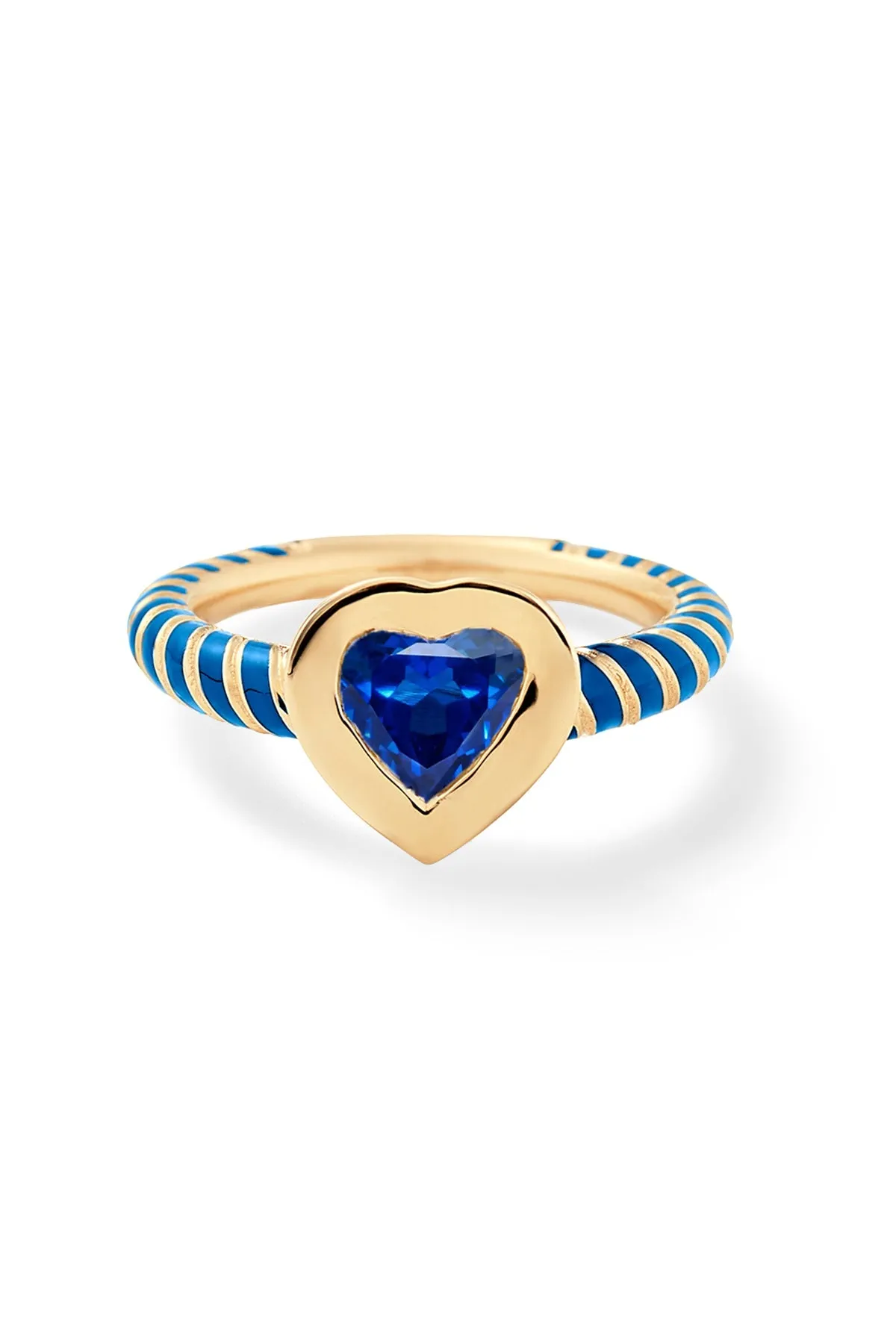 Bezel Streamer Heart Ring - In Stock