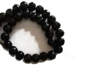 Black Faceted Circular Agate Stones