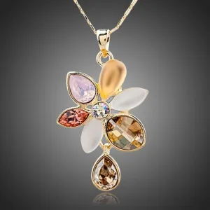 Blooming Flower Crystal Necklace KPN0114