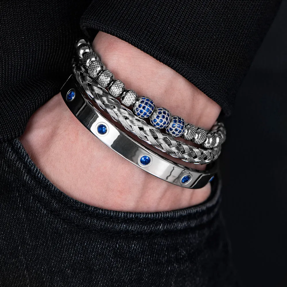 Blue Crown Royal Men's Bracelets Set | Popular Male Apparel and Accessories