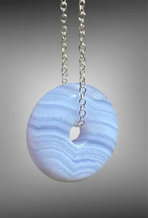 Blue Lace Agate Pi Stone Pendant