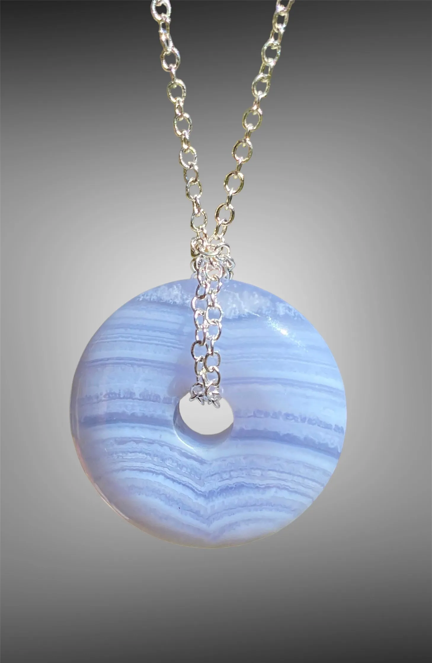 Blue Lace Agate Pi Stone Pendant