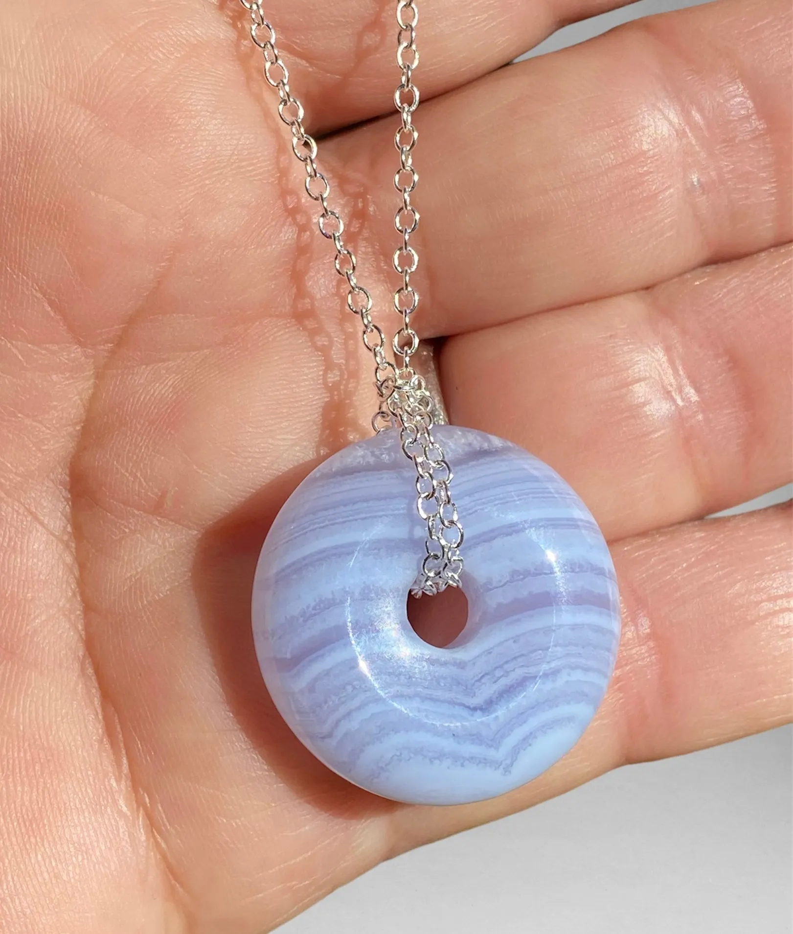 Blue Lace Agate Pi Stone Pendant