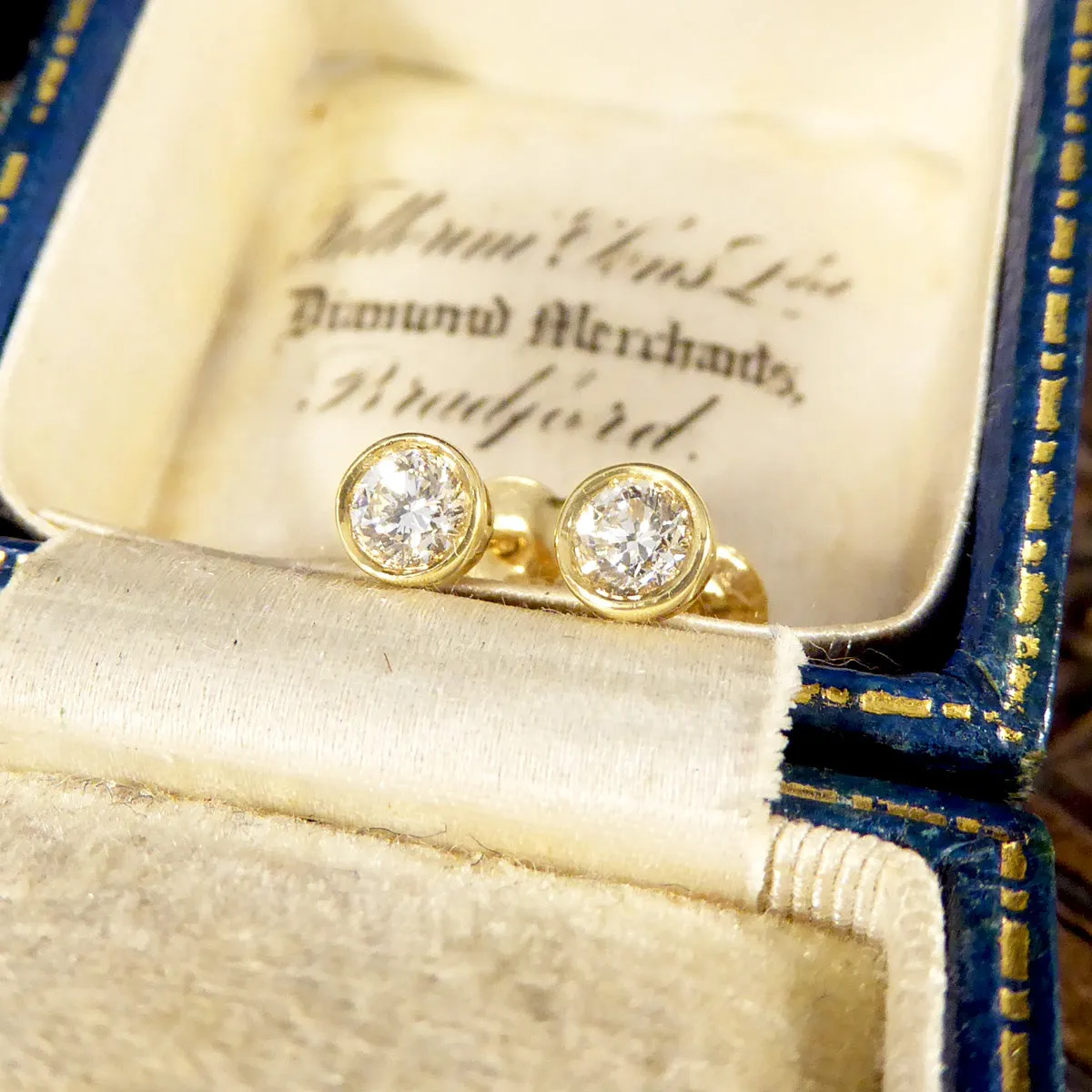 Brilliant Cut Collar Set 0.50ct Diamond Stud Earrings in 18ct Yellow Gold