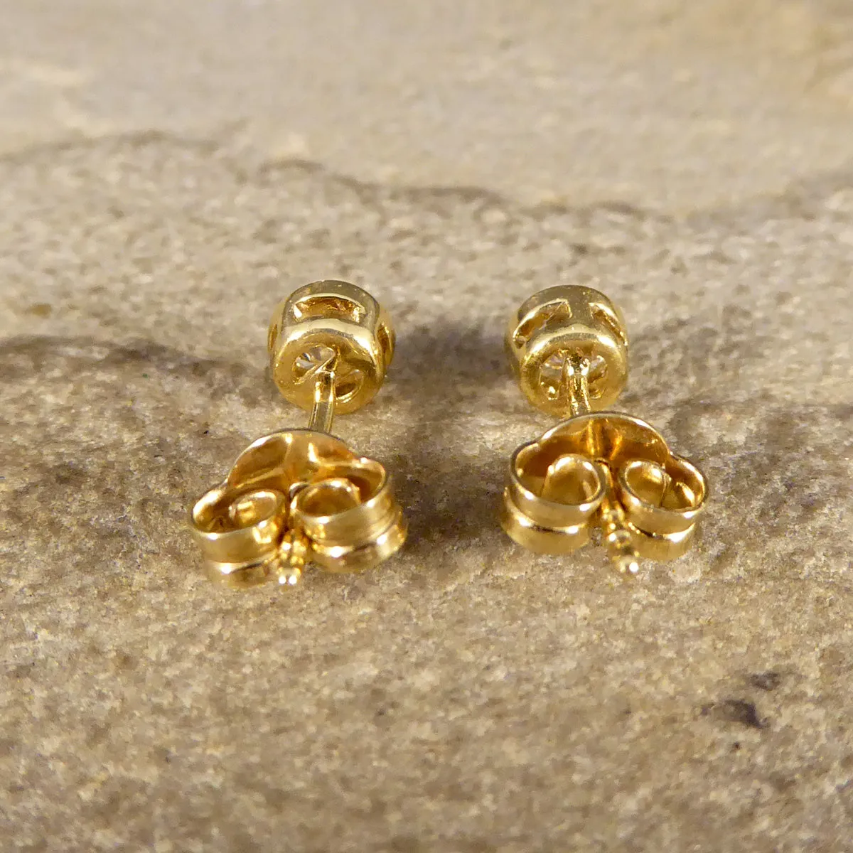 Brilliant Cut Collar Set 0.50ct Diamond Stud Earrings in 18ct Yellow Gold