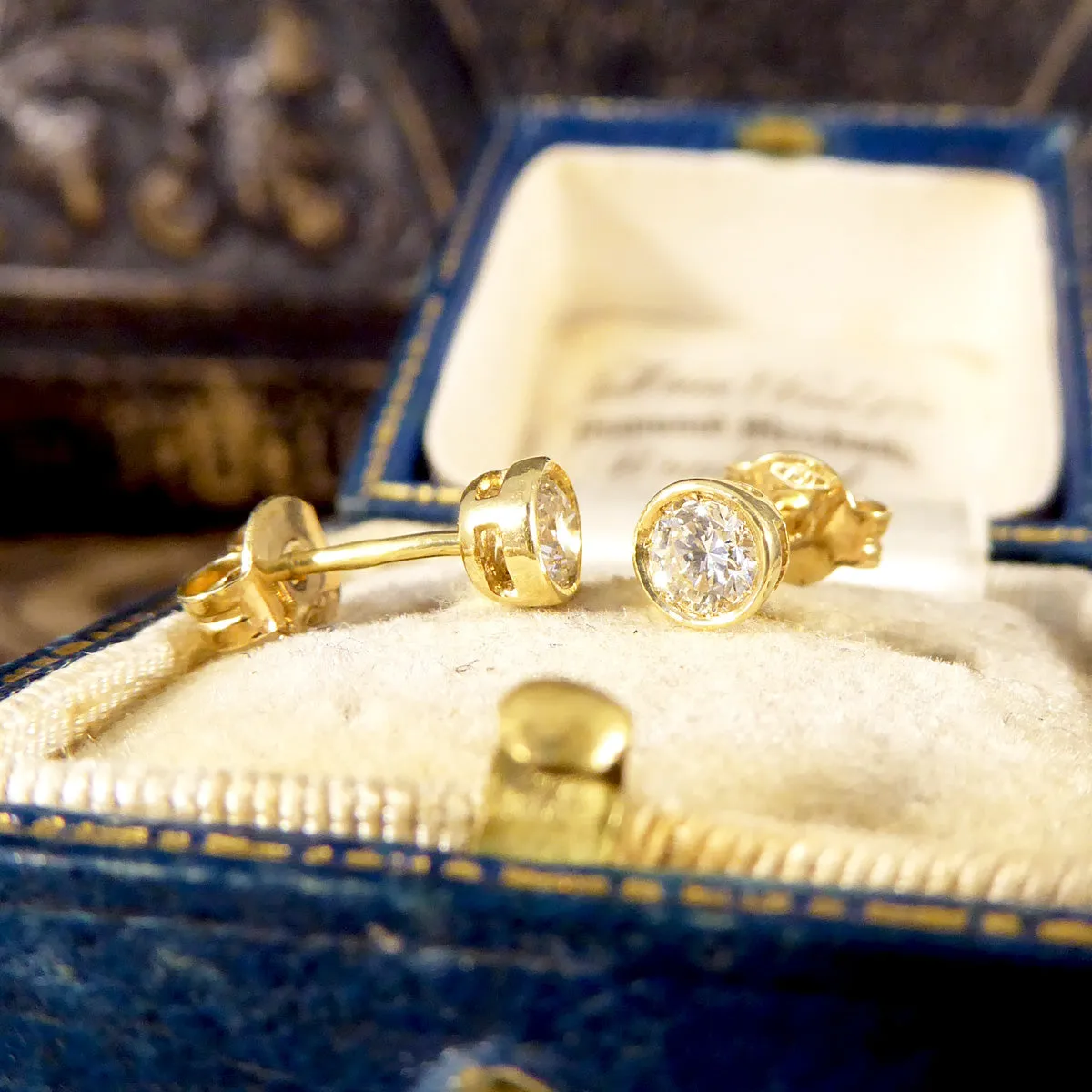 Brilliant Cut Collar Set 0.50ct Diamond Stud Earrings in 18ct Yellow Gold