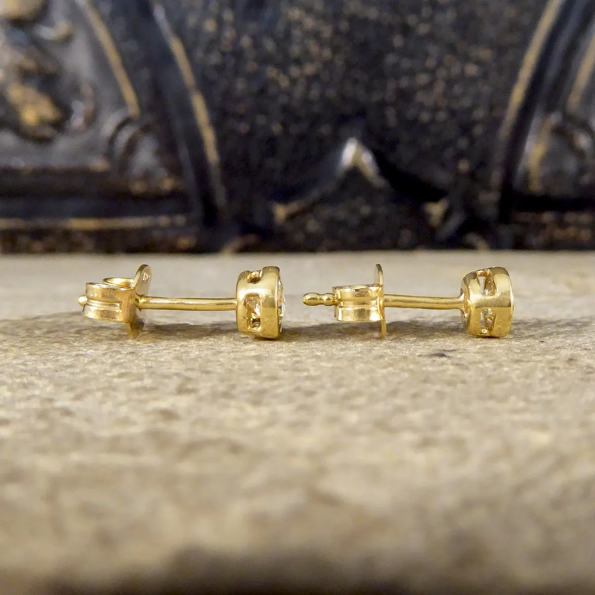 Brilliant Cut Collar Set 0.50ct Diamond Stud Earrings in 18ct Yellow Gold