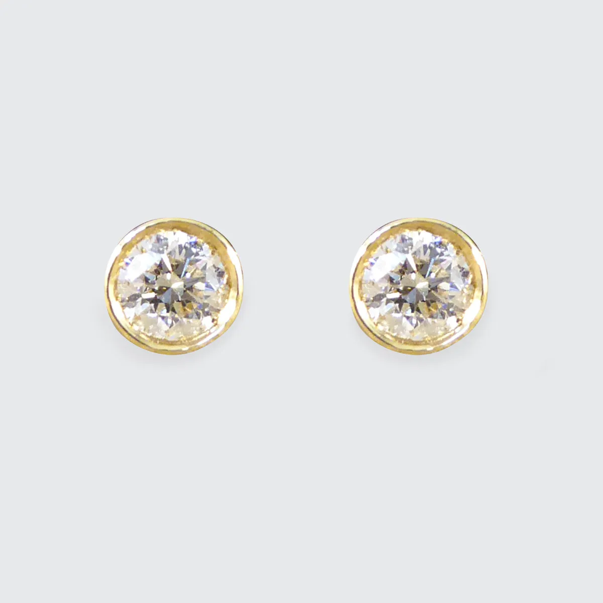 Brilliant Cut Collar Set 0.50ct Diamond Stud Earrings in 18ct Yellow Gold