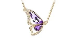 Butterfly Crystal Pendant Necklaces for Women