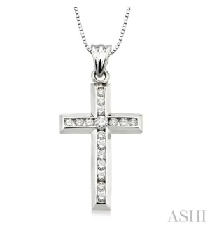 Channel Set Cross Diamond Pendant