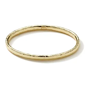 Classico Flat Hammered Bangle Bracelet 18k gold