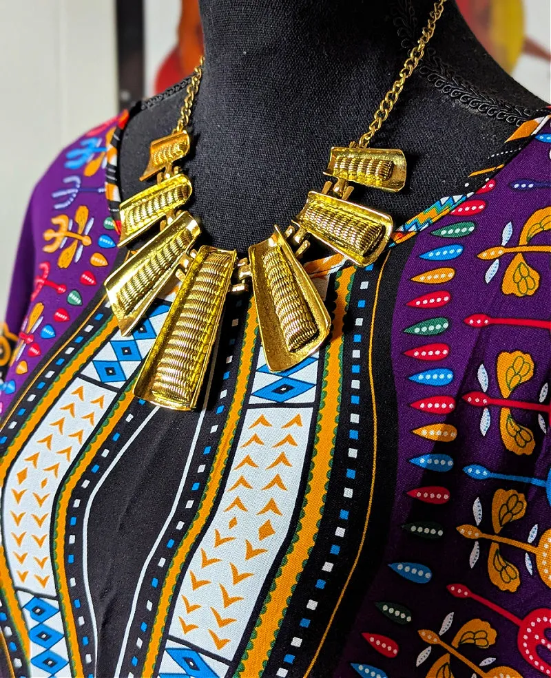 Cleopatra Golden Collar Necklace With Earrings