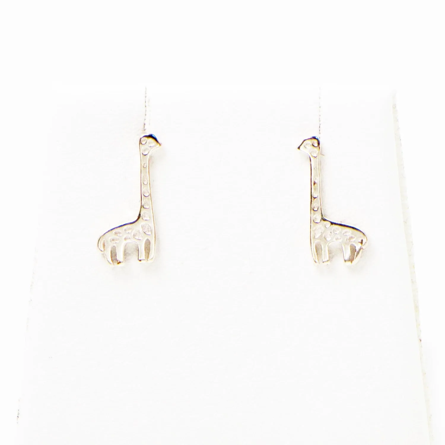 Contemporary giraffe sterling silver stud earrings